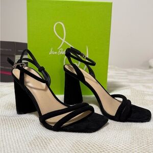 Sam Edelman Black Suede Heeled Sandals